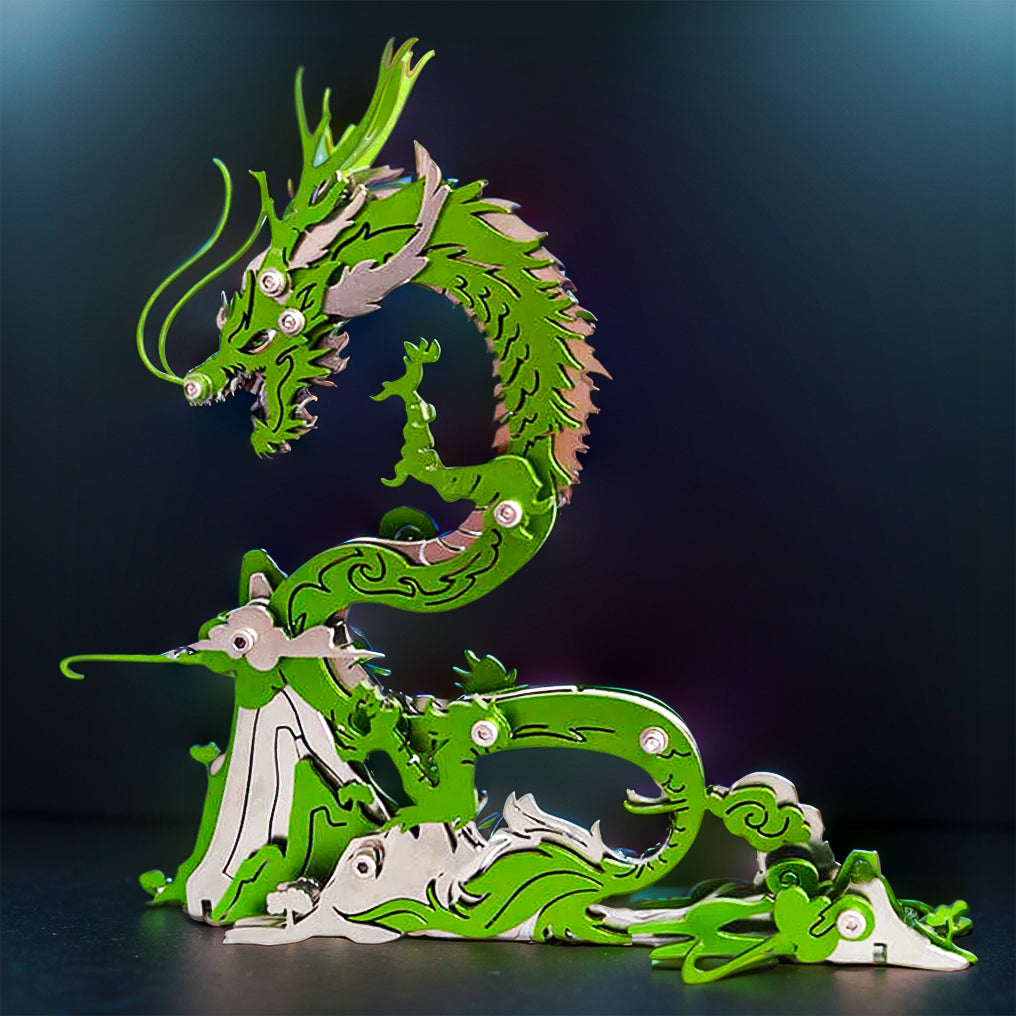 DIYeria™ | DIY 3D Metal Puzzle Dragon on the Mountain Mythical Creature Model Kit