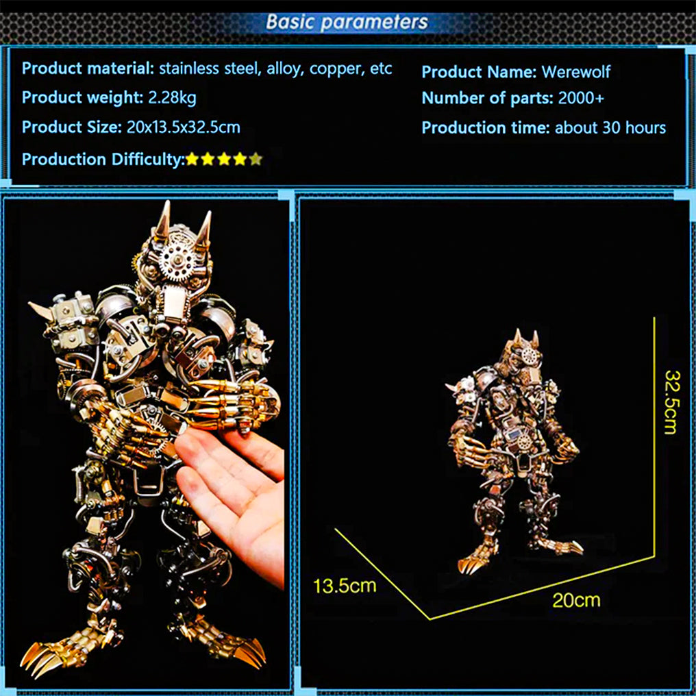 DIYeria™ | DIY 3D Metal Assembly Werewolf Model Hyperrealistic Toy Set