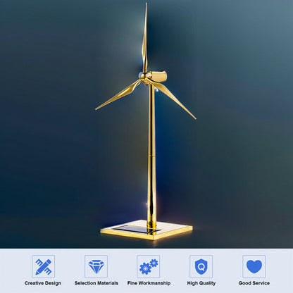 DIYeria™ | DIY 3D Metal Windmill Solar Powered Wind Turbine Assembly Model Golden