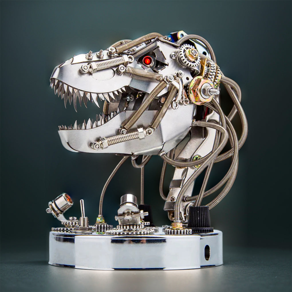 DIYeria™ | DIY 3D Metal Steampunk Moving Mechanical Dinosaur Head Model Kits - 180PCS+