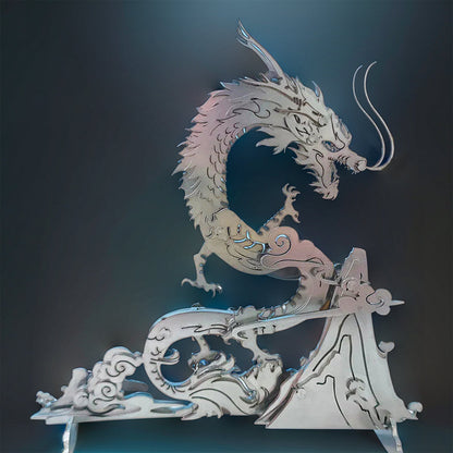 DIYeria™ | DIY 3D Metal Puzzle Dragon on the Mountain Mythical Creature Model Kit