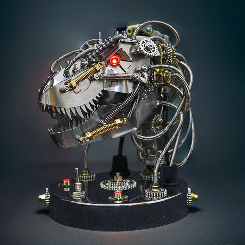 DIYeria™ | DIY 3D Metal Steampunk Moving Mechanical Dinosaur Head Model Kits - 180PCS+