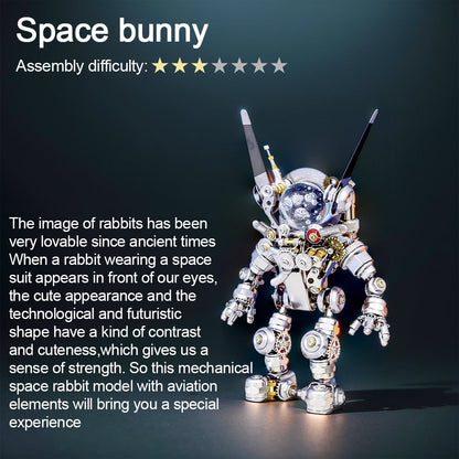 DIYeria™ | DIY 3D Sci-fi Punk Metal Mechanical Aerospace Rabbit Assembly Model Kit-500PCS