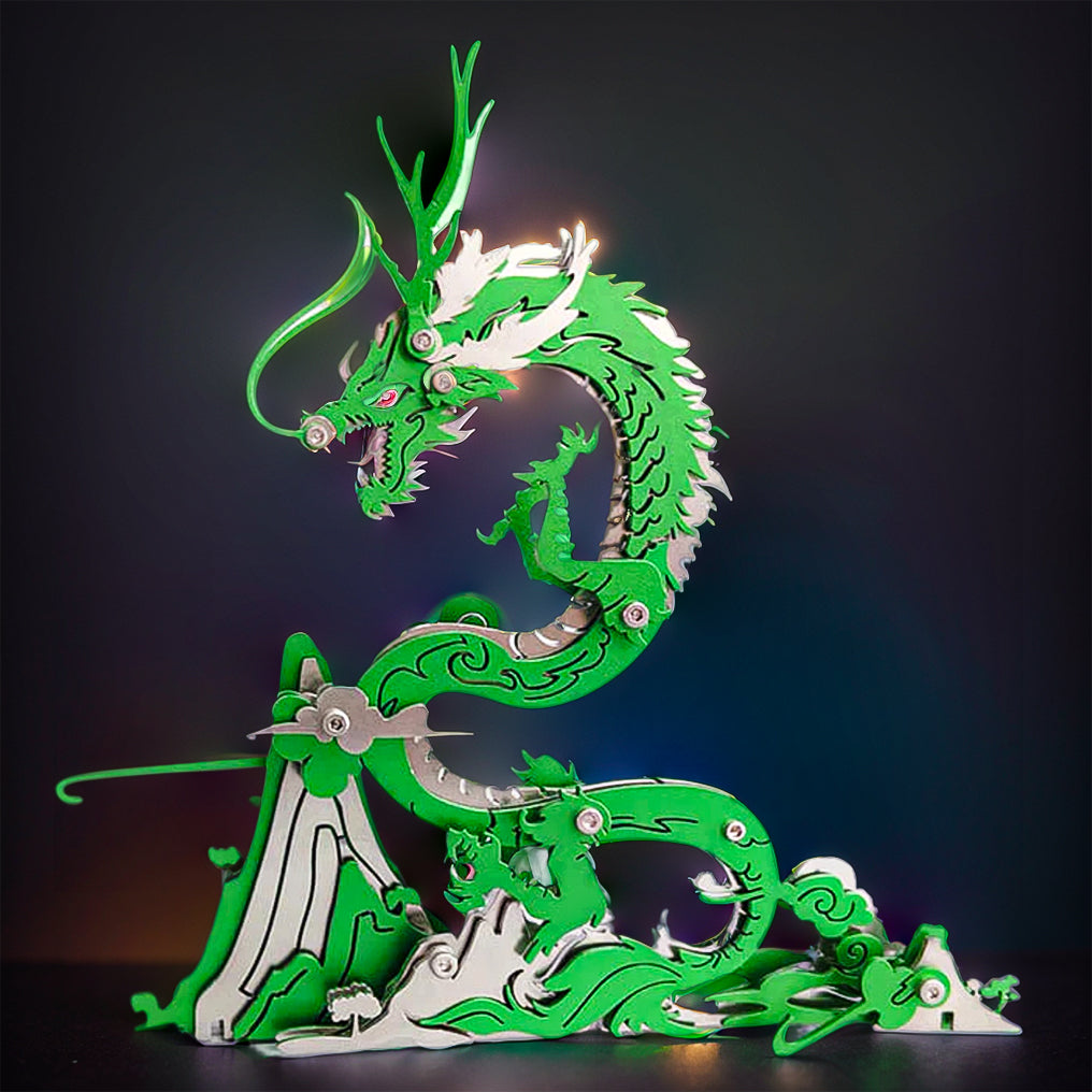 DIYeria™ | DIY 3D Metal Puzzle Dragon on the Mountain Mythical Creature Model Kit