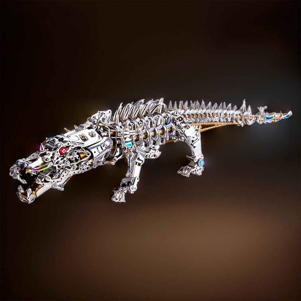 DIYeria™ | DIY 3D Metal Mechanical Sleeping Crocodile Puzzle Model Assembly Kit 1500+PCS