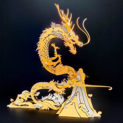 DIYeria™ | DIY 3D Metal Puzzle Dragon on the Mountain Mythical Creature Model Kit