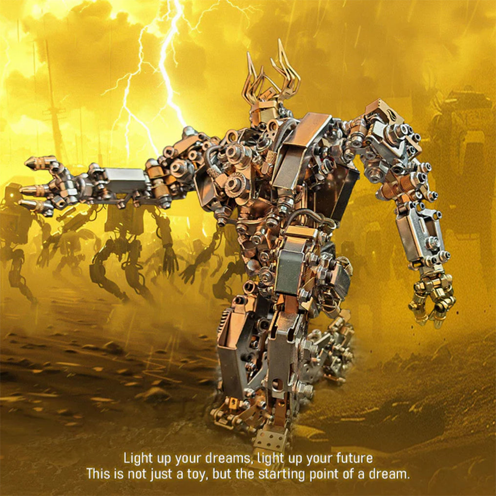 DIYeria™ | DIY 3D Steampunk Protoss Mecha Metal Model With Lights-1020+PCS