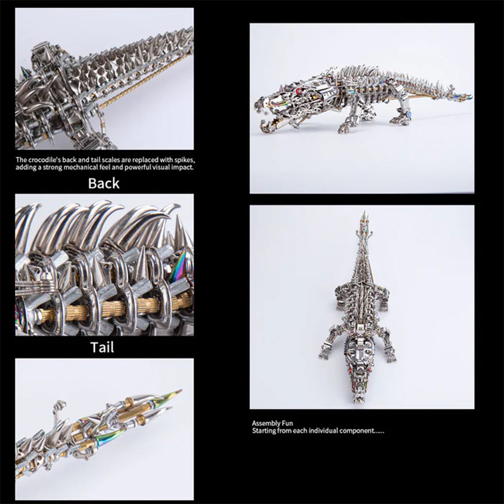 DIYeria™ | DIY 3D Metal Mechanical Sleeping Crocodile Puzzle Model Assembly Kit 1500+PCS