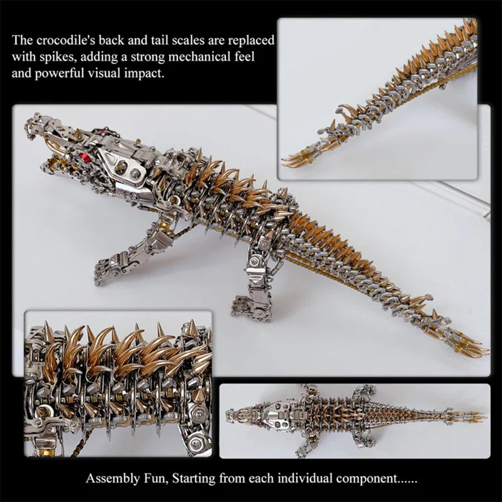 DIYeria™ | DIY 3D Metal Mechanical Sleeping Crocodile Puzzle Model Assembly Kit 1500+PCS