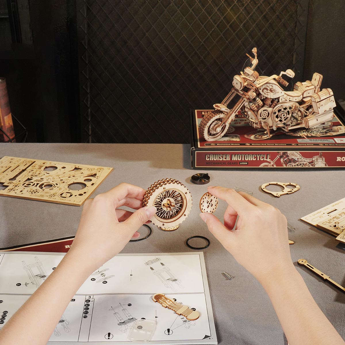 DIYeria Cruiser Motorcycle LK504 3D Wooden Puzzle