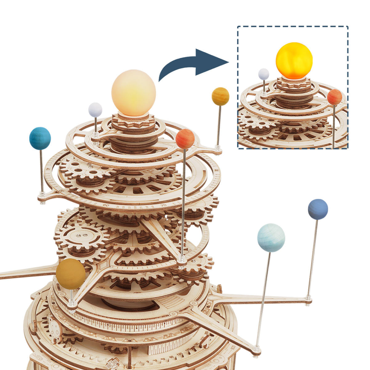 DIYeria Mechanical Orrery ST001 3D Wooden Puzzle