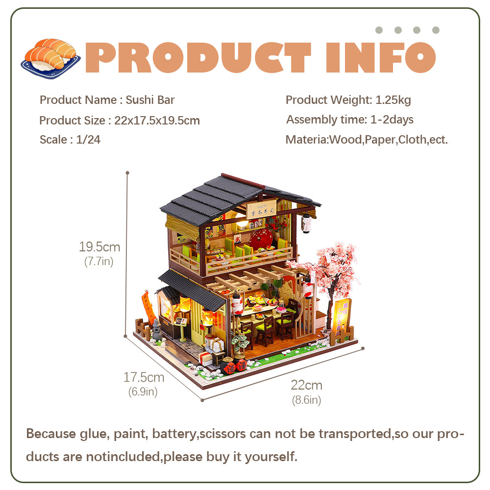 DIYeria™ | 1: 24 DIY Dollhouse Kit（Gubbion & Sushi）