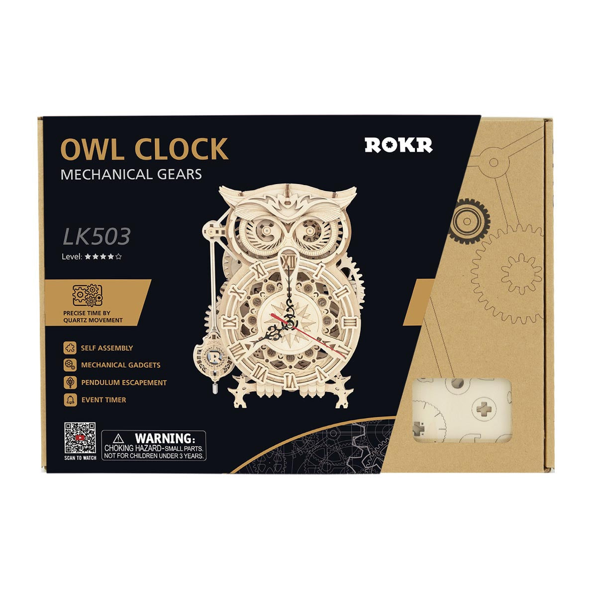 DIYeria Owl Clock LK503 Battery Mechanical Gears Kit