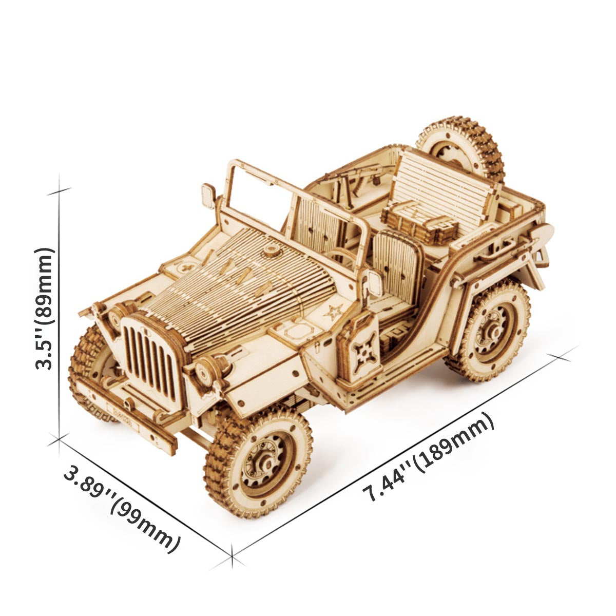 DIYeria Army Field Car MC701 -1:18 Scale Jeep Model