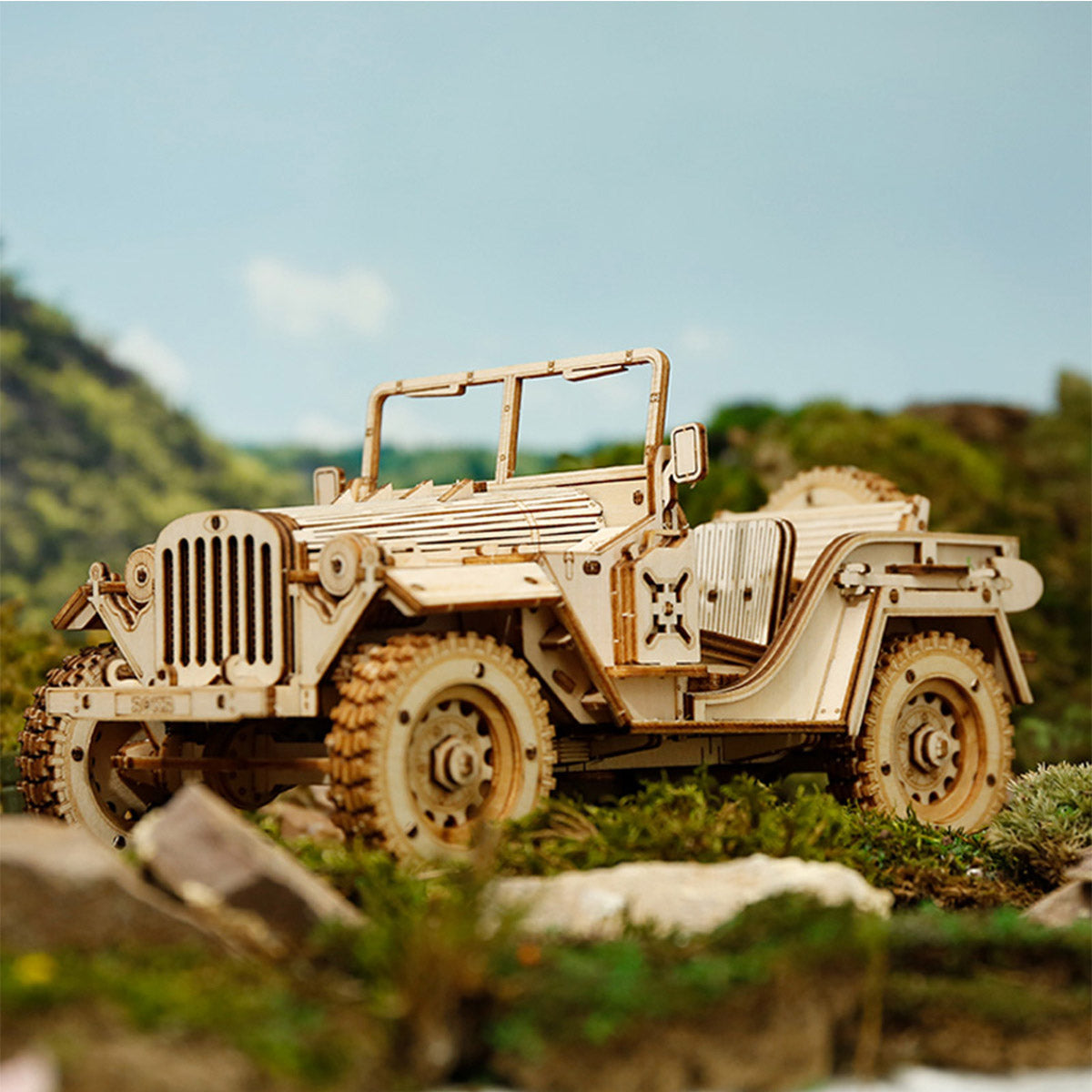 DIYeria Army Field Car MC701 -1:18 Scale Jeep Model