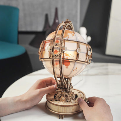 DIYeria Luminous Globe 3D Wooden Puzzle ST003